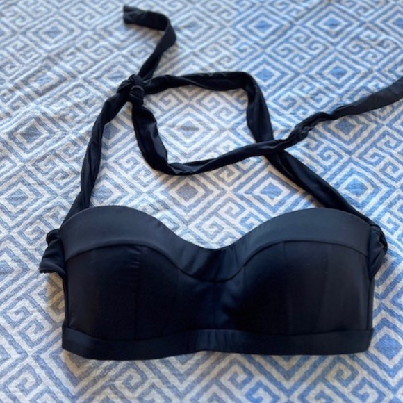 Everyday Sunday Black Bandeau Convertible Bikini Top, SZ 6 - Picture 2 of 14